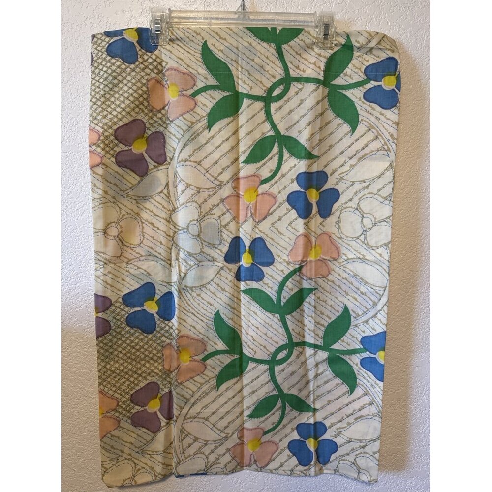2 Vintage Handmade Standard Pillowcases "Flower Power" 70's Vibe one of a kind